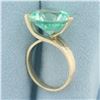 Image 3 : Mint Green Tourmaline Solitaire Ring in 14k Yellow Gold