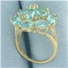 Image 3 : Blue Tourmaline Flower Ring in 10k Yellow Gold