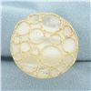 Image 1 : Mother of Pearl Filigree Large Statement Ring in 14k Yellow Gold
