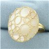 Image 2 : Mother of Pearl Filigree Large Statement Ring in 14k Yellow Gold