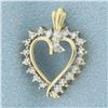 Image 1 : Diamond Heart Pendant in 10k Yellow Gold