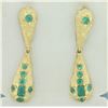 Image 1 : Emerald Dangle Earrings in 18k Yellow Gold