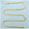 Image 1 : Mens 26 Inch Italian Figaro Link Chain Necklace in 14k Yellow Gold