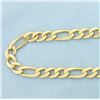 Image 2 : Mens 26 Inch Italian Figaro Link Chain Necklace in 14k Yellow Gold