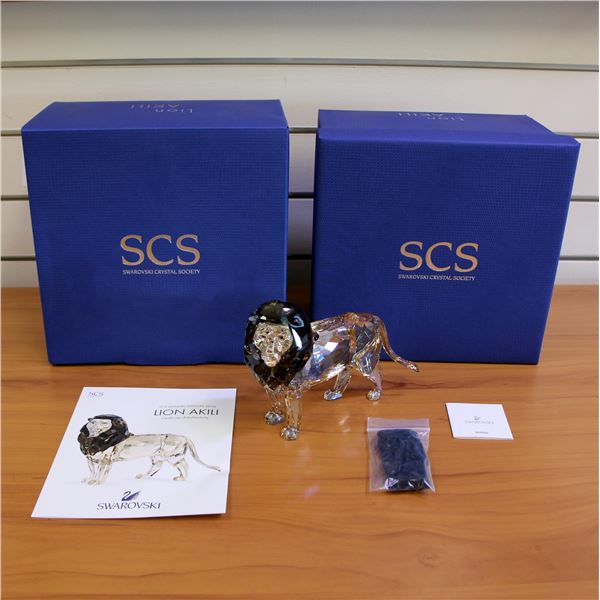 Swarovski Crystal Signed 5135894 Lion Akili SCS 2016 with Box and COA