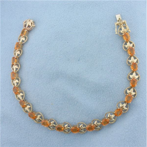 Citrine Tennis Bracelet in 10K Yellow Gold
