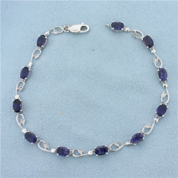 Tanzanite Tennis Bracelet in 10K White Gold
