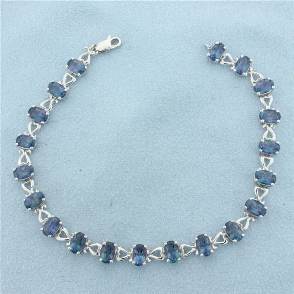 Ocean Mystic Topaz Tennis Bracelet in 10K White Gold