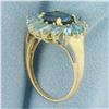 Image 3 : London Blue Topaz Sunburst Ring in 14K Yellow Gold