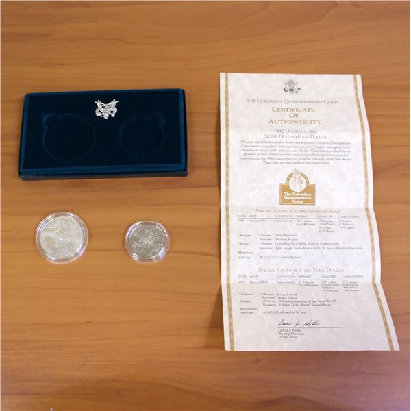 US Mint Columbus Quincentenary Coin Set OGP