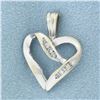 Image 1 : Diamond Heart Pendant in 10k White Gold