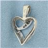 Image 2 : Diamond Heart Pendant in 10k White Gold