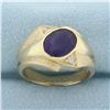 Image 1 : Amethyst and Diamond Ring in 14k Yellow Gold