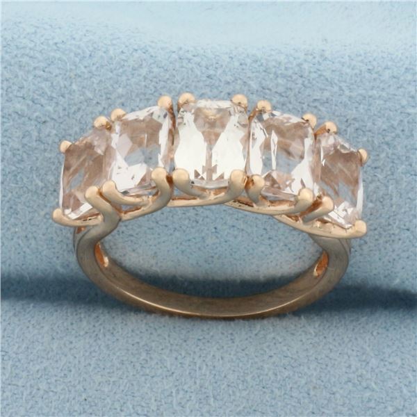 Morganite 5-Stone Ring in 10k Rose Gold