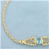 Image 2 : Swiss Blue Topaz Bracelet in 14k Yellow Gold