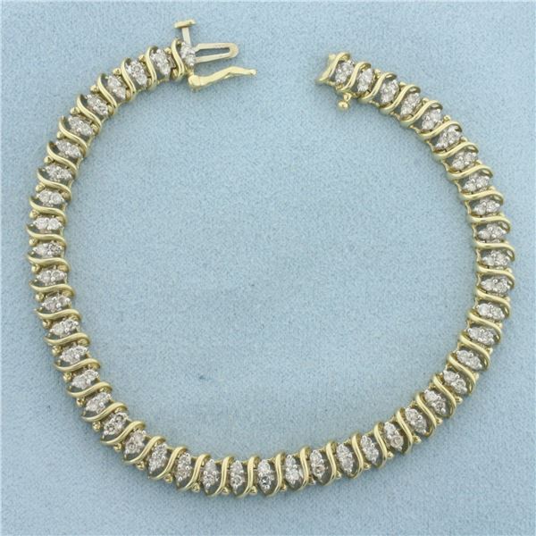 Diamond Tennis Bracelet in 10k Yellow Gold