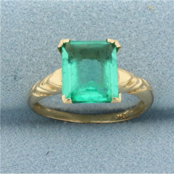 Vintage Mint Green Prasiolite Ring in 14k Yellow Gold