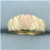 Image 1 : Puffy Heart Ring in 10k Yellow and Rose Gold