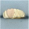 Image 2 : Puffy Heart Ring in 10k Yellow and Rose Gold