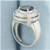 Image 3 : Tanzanite and Diamond Statement Ring in 10k White Gold