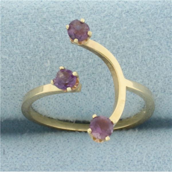 Amethyst Abstract Design Ring in 14k Yellow Gold