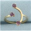 Image 1 : Amethyst Abstract Design Ring in 14k Yellow Gold