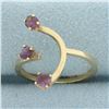 Image 2 : Amethyst Abstract Design Ring in 14k Yellow Gold