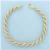 Image 1 : Two Tone Box and Rope Link Bracelet in 14k Yellow and White Gold
