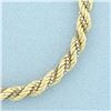 Image 2 : Two Tone Box and Rope Link Bracelet in 14k Yellow and White Gold
