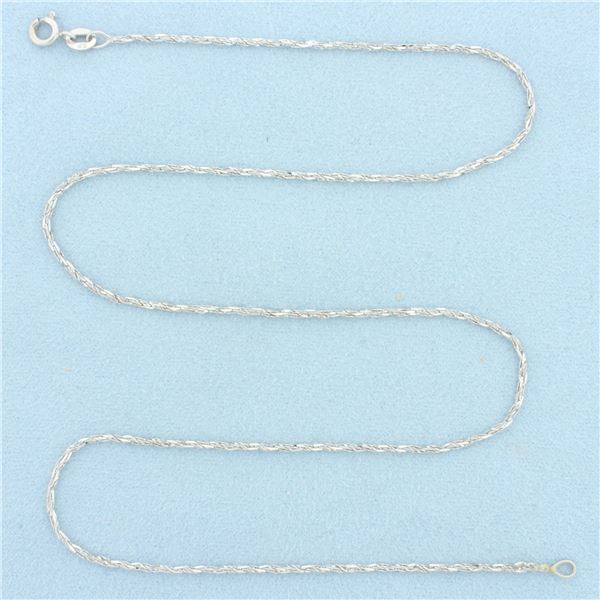 18 Inch Sparkle Link Chain Necklace in 14k White Gold