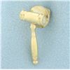 Image 1 : Gavel Judge Lapel or Tie Tack Pin in 14k Yellow Gold