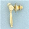 Image 2 : Gavel Judge Lapel or Tie Tack Pin in 14k Yellow Gold