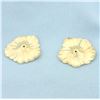 Image 2 : Leaf Design Stud Earring Enhancer Jackets in 14k Yellow Gold