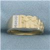 Image 1 : Diamond Gold Nugget Ring in 10k Yellow Gold