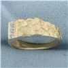 Image 2 : Diamond Gold Nugget Ring in 10k Yellow Gold
