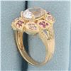 Image 3 : Topaz and Diamond Ring in 14k Rose Gold