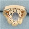 Image 4 : Topaz and Diamond Ring in 14k Rose Gold