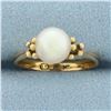 Image 1 : Cultured Akoya Pearl Ring in 14k Yellow Gold
