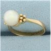Image 2 : Cultured Akoya Pearl Ring in 14k Yellow Gold