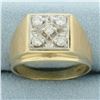Image 1 : Mens Diamond Ring in 10k Yellow Gold