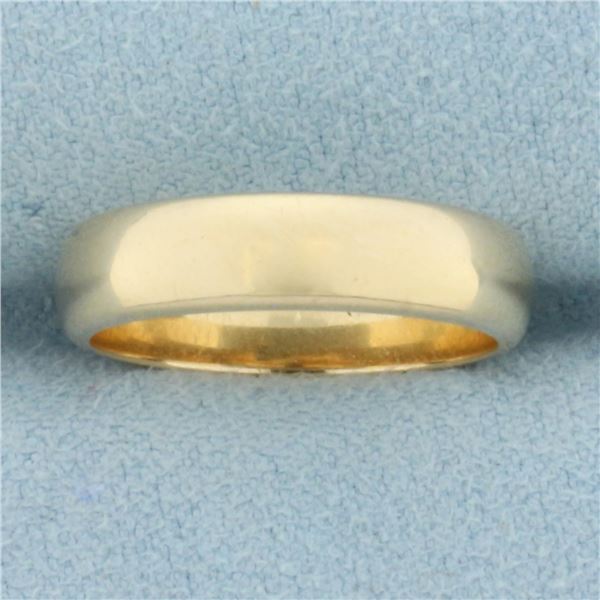Half Dome High Polish Wedding Band Ring in 10k Yellow Gold