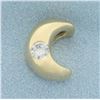 Image 1 : Diamond Moon Pendant in 14k Yellow Gold