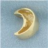 Image 2 : Diamond Moon Pendant in 14k Yellow Gold