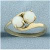 Image 1 : Cultured Pearl Toi et Moi Ring in 10k Yellow Gold