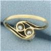 Image 4 : Cultured Pearl Toi et Moi Ring in 10k Yellow Gold