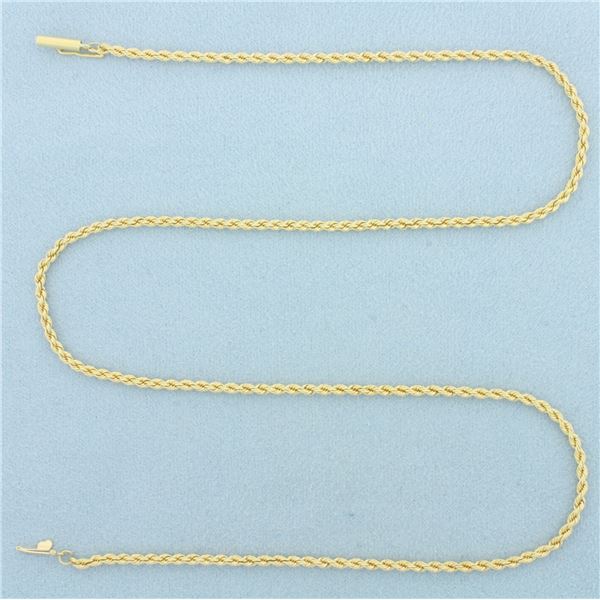 18 Inch Rope Link Chain Necklace in 18k Yellow Gold