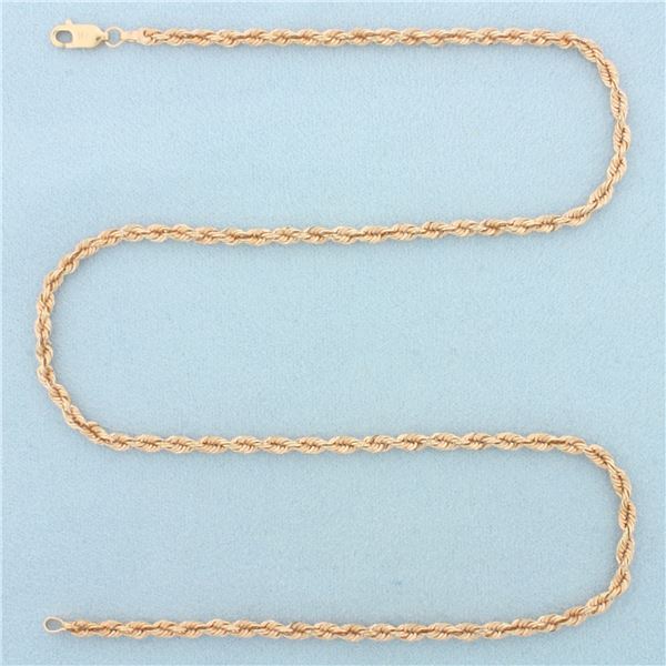18 Inch Rope Link Chain Necklace in 14k Rose Gold