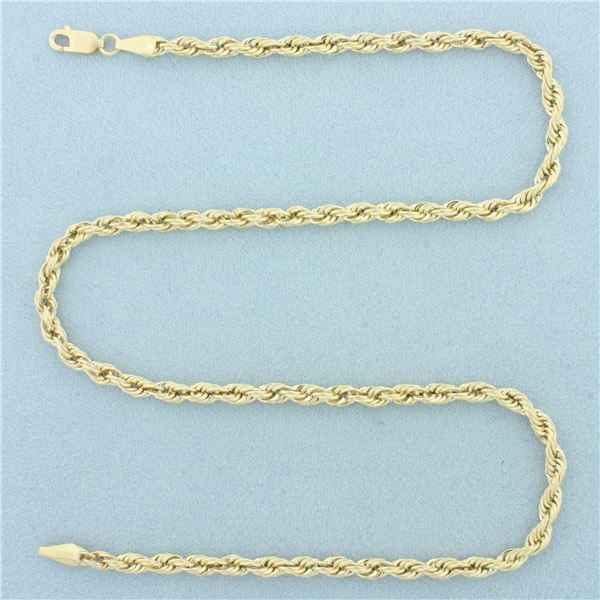 16 Inch Rope Link Chain Necklace in 14k Yellow Gold