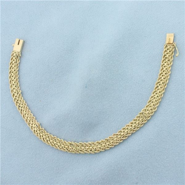 Bismark and Rope Link Bracelet in 14k Yellow Gold