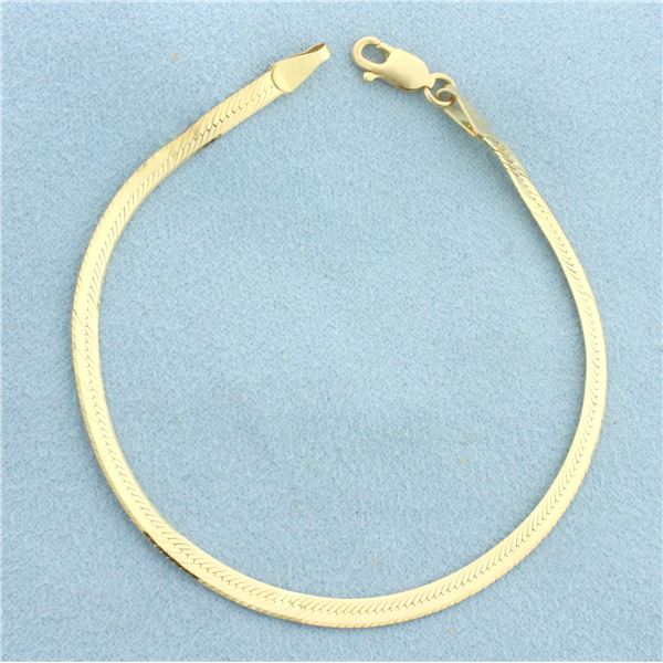 Italian Herringbone Bracelet in 14k Yellow Gold